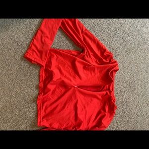 cherry red active zip top